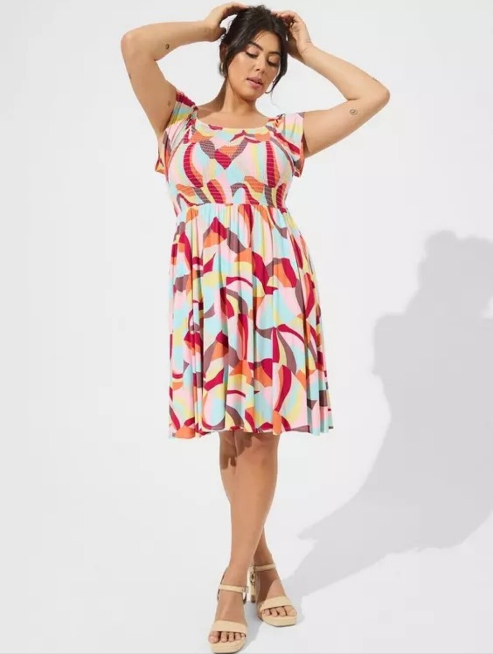 Torrid Mini Super Soft Off-Shoulder Smocked Bodice Dress Size 4X